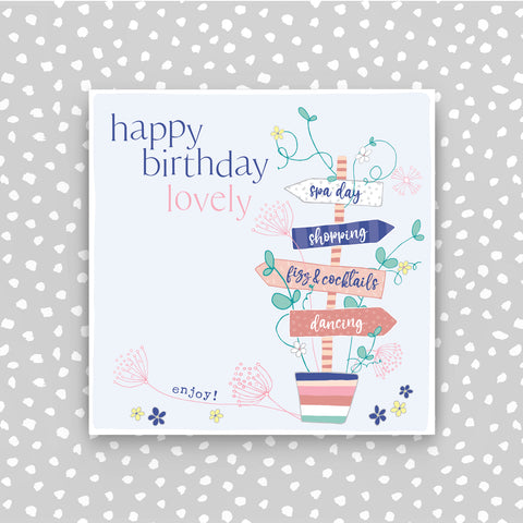 Happy Birthday Lovely - signpost (CB218)