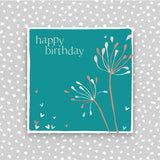 Happy Birthday - agapanthus greeting card (CB236)