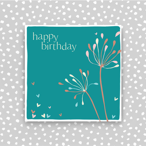 Happy Birthday - agapanthus greeting card (CB236)