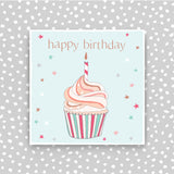 Happy Birthday - cupcake greeting card (CB240)