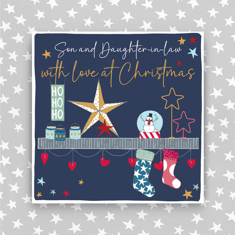 Son & Daughter in law - With a love at Christmas greeting card (CC09)