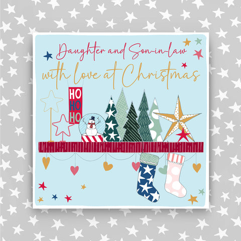 Daughter & Son in law - With a love at Christmas greeting card (CC10)
