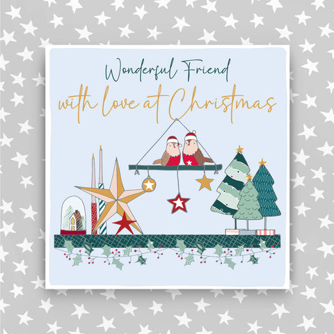 Wonderful Friend - With a love at Christmas greeting card (CC38)