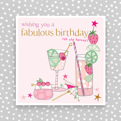 Wishing you a fabulous birthday - cocktails (FB195)