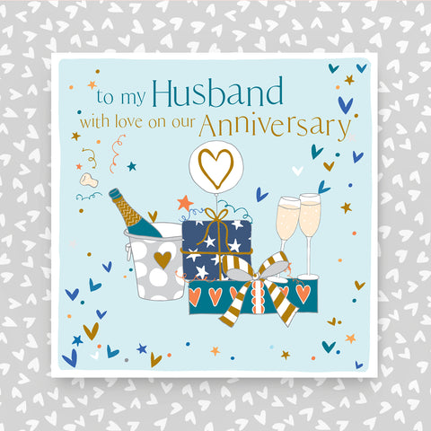 Husband with love on our Anniversary Greeting Card (FB261)