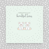 Congratulation on your beautiful Twins greeting card (GR10)