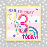 Girl Aged 3 Birthday Card (HH30)