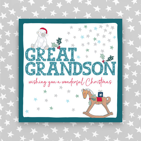 Great Grandson - Wishing you a wonderful Christmas greeting card (JH13)