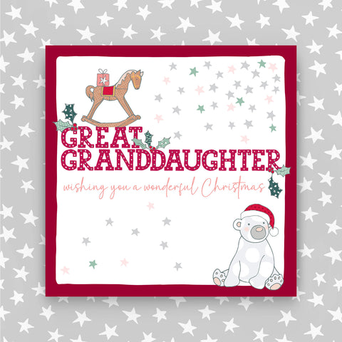 Great Granddaughter - Wishing you a wonderful Christmas greeting card (JH14)