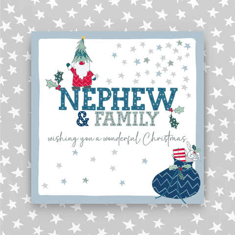 Nephew & family - Wishing you a wonderful Christmas greeting card (JH18)