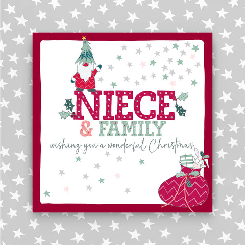 Niece & Family - Wishing you a wonderful Christmas greeting card (JH19)