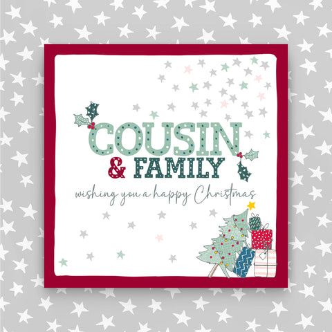 Cousin And Family - Wishing you a happy Christmas greeting card (JH21)