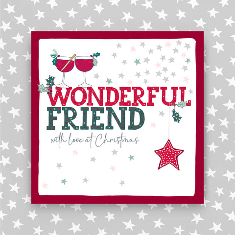 Wonderful Friend - With a love at Christmas greeting card (JH29)