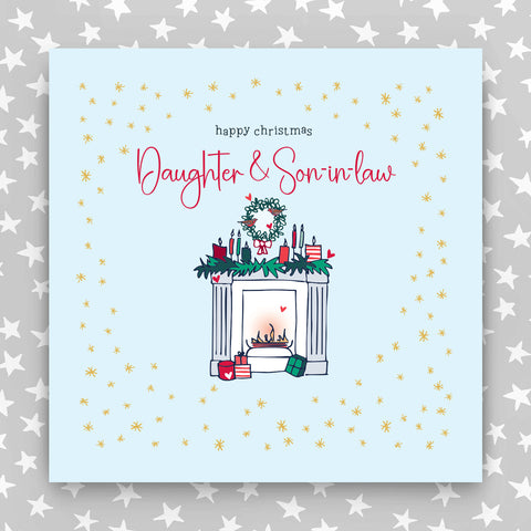 Happy Christmas Daughter & Son-in-law - Large greeting card (LGR07)
