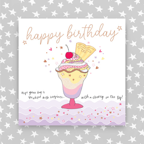 Happy Birthday Cherry Sundae Greeting Cards (MA05)