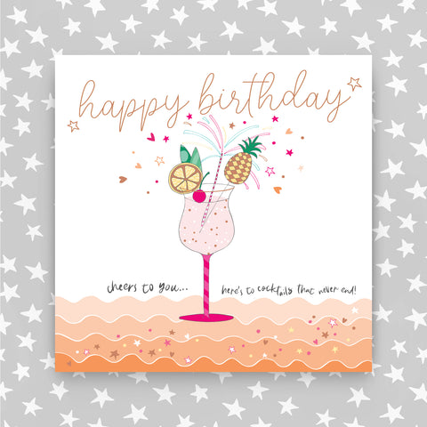 Happy Birthday Pineapple Cocktail Greeting Card (MA09)