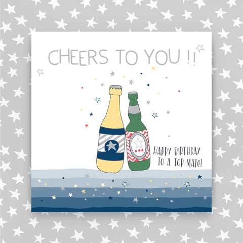 Male Happy Birthday Beers - Top Mate Greeting Card (MA32)