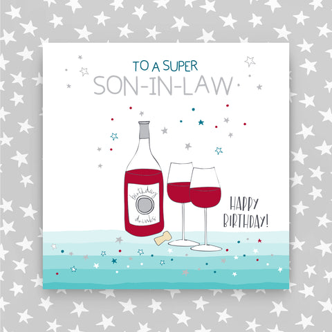 Son-in-law Happy Birthday - Red Wine Greeting Card (MA38)