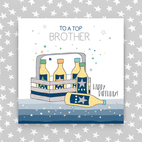 Brother Happy Birthday - Crate of Beers Greeting Card (MA39)