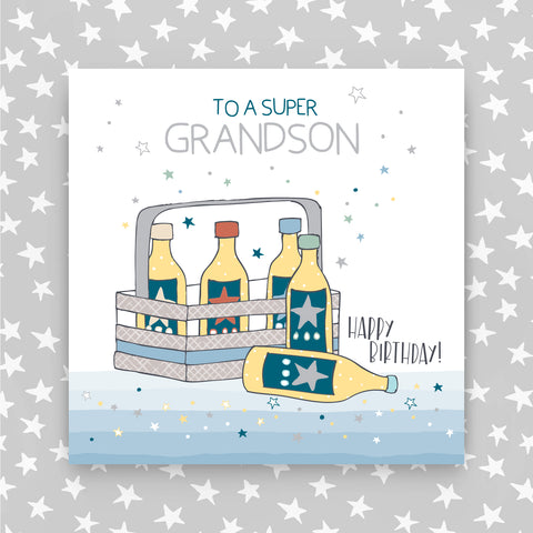 Grandson Happy Birthday Crate of Beers Greeting Card (MA41)