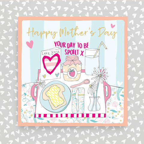 Happy Mother's Day Greeting Card - Your day to be spoilt with breakfast in bed! (OC39)