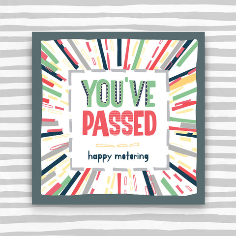 You've Passed Greeting Card - happy motoring (TF146)