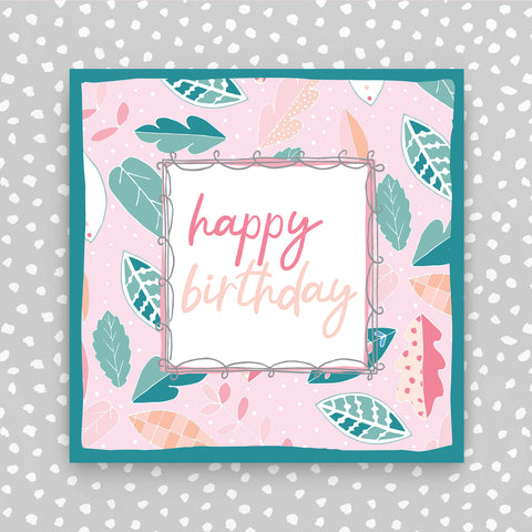 Happy Birthday - florals on pink (TF69)