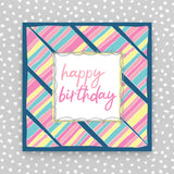 Happy Birthday - coloured diagonal stripes (TF71)
