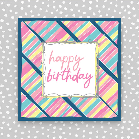 Happy Birthday - coloured diagonal stripes (TF71)