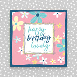 Happy Birthday Lovely - Flowers on pink  (TF78)