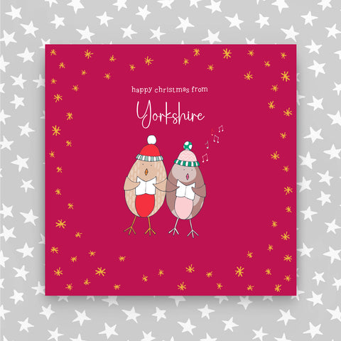 'From Yorkshire'- Happy Christmas - Singing Robins (XGR64 YORKSHIRE)