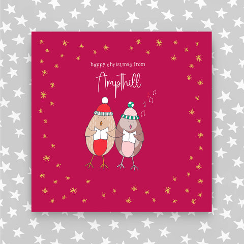 Personalised - Happy Christmas - Singing Robins (XGR64)