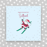 'From Scotland' - Happy Christmas - Santa skiing (XGR65 SCOTLAND)