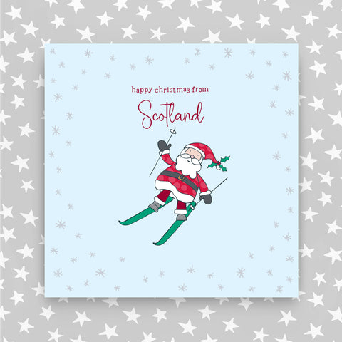'From Scotland' - Happy Christmas - Santa skiing (XGR65 SCOTLAND)