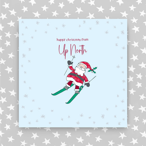 'From Up North' - Happy Christmas - Santa skiing (XGR65 UPNORTH)