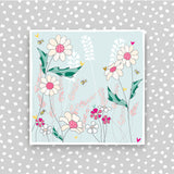 Blank - Flowers with bees (CB165)