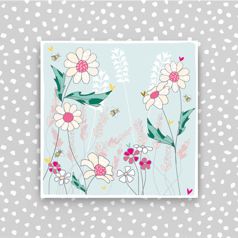 Blank - Flowers with bees (CB165)