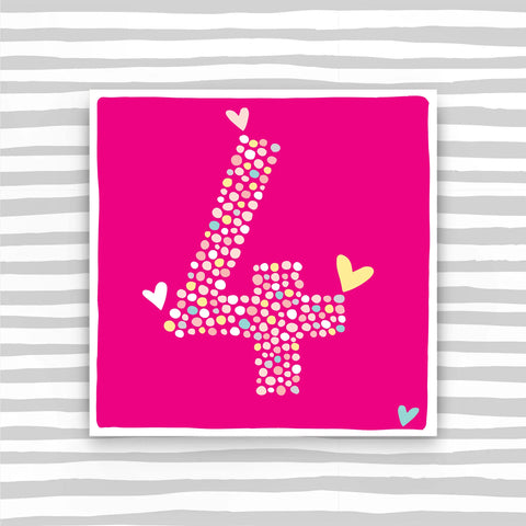Girl Aged 4 Birthday Card (CB87)