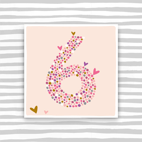Girl Aged 6 Birthday Card (CB89)