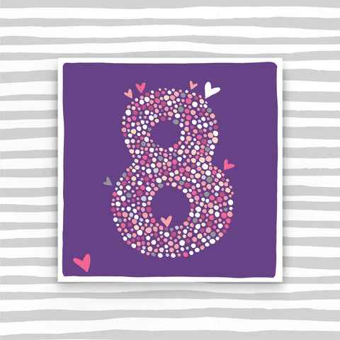 Girl Aged 8 Birthday Card (CB91)