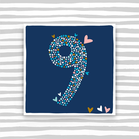 Girl Aged 9 Birthday Card (CB92)