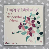 Happy Birthday Wonderful Friend - Flowers (FB136)