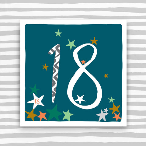 18th Birthday card - stars (FB71)