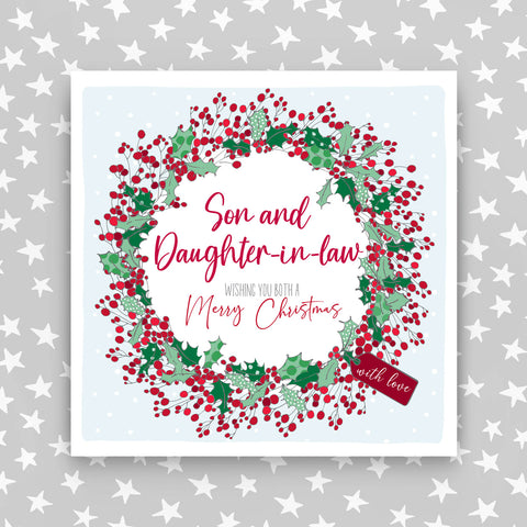 Son & Daughter-in-law - Wreath Christmas Card (G06)