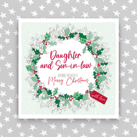 Daughter & Son-in-law - Wreath Christmas Card (G07)