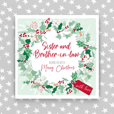 Sister & Brother-in-law - Wreath Christmas Card (G19)