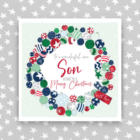 Wonderful Wee Son - Scottish Wreat Christmas Card (G30)