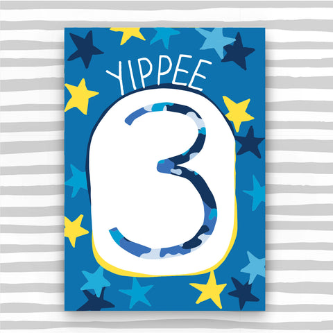 Boy Aged 3 Card (HB03)