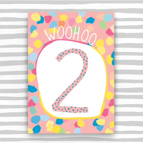 Girl Aged 2 Card (HB18)