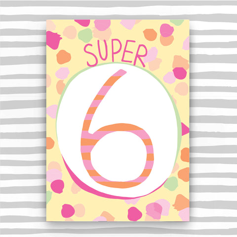 Girl Aged 6 Card (HB22)
